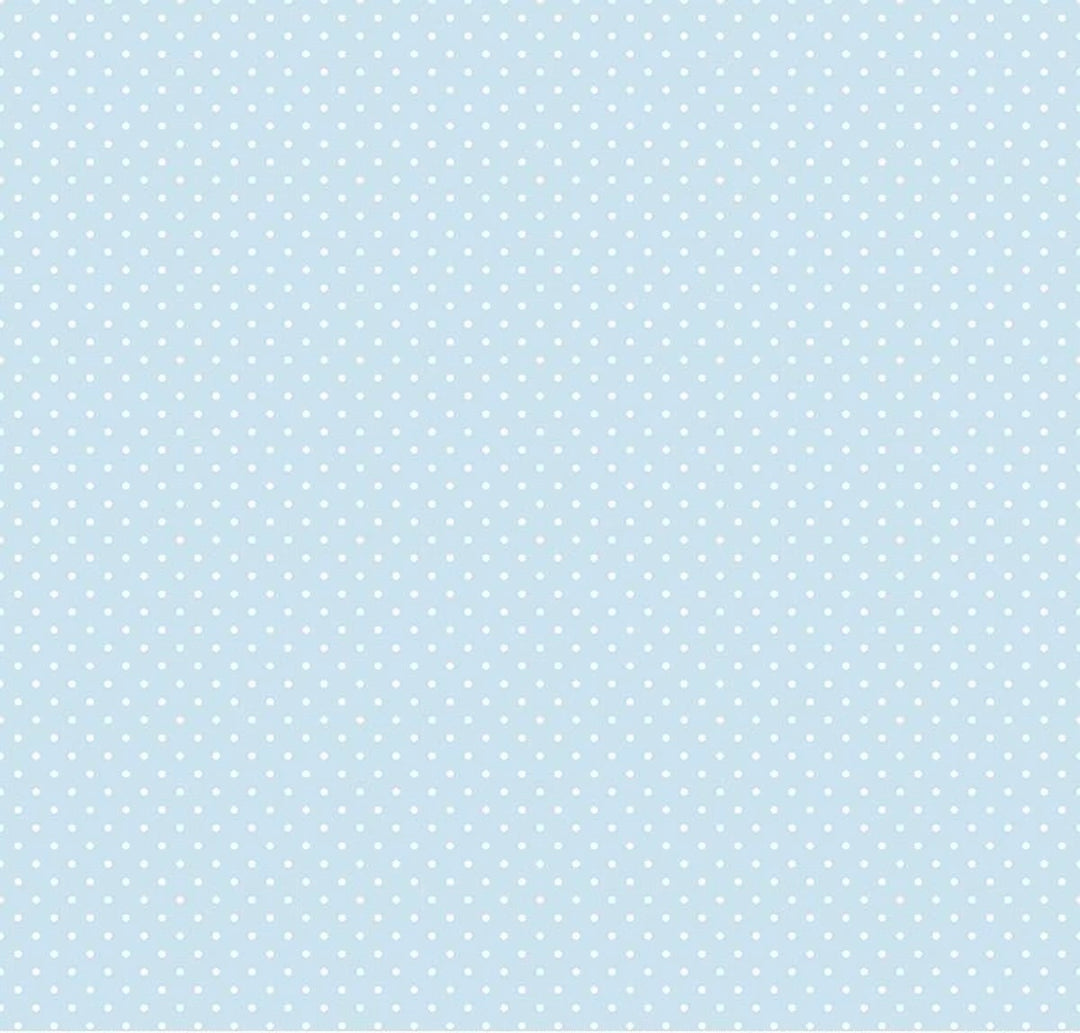 Tela azul claro con puntos blancos