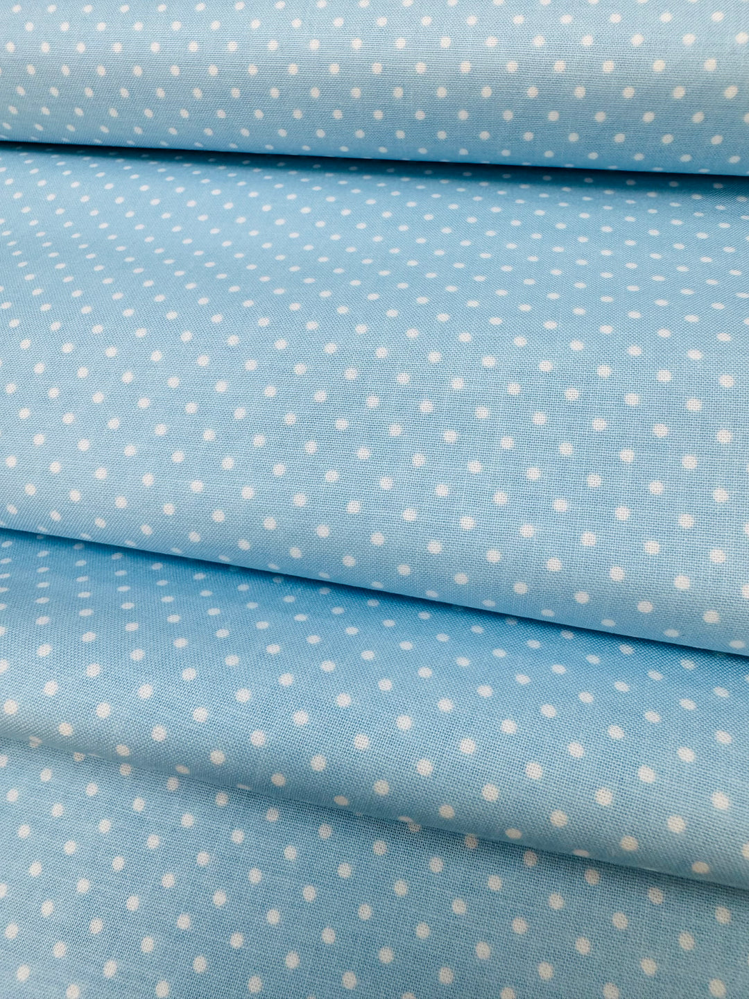 Tela básica azul con puntos blancos