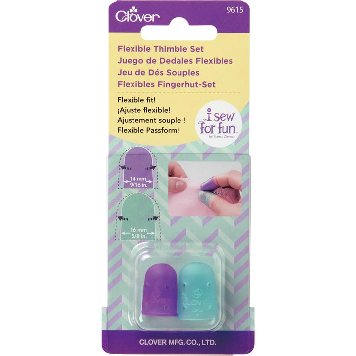 Flexible Rubber  Thimble Set / Juego de Dedales de Goma Flexibe línea Clover